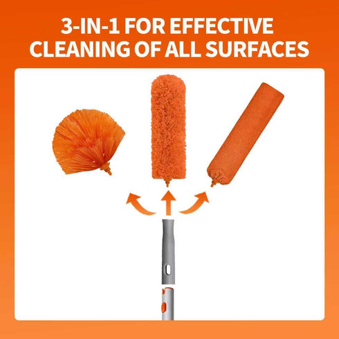 MNWHUC 72 Ceiling Fan Cleaner Duster with Extendable Long Handle Cleaning Duster Kit, Reusable Chenille & Microfiber