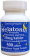 Melatonin 500 Count, 10mg Quick Dissolve Vegan Super Strength