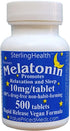 Melatonin 500 Count, 10mg Quick Dissolve Vegan Super Strength