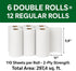 O2ktb 6 Ultra Strong Paper Towels, Double Rolls Thick, Absorbent, Multi-Surface Cleaning Towels for Kitchen, Home