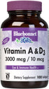 Bluebonnet Nutrition Vitamin A & D3 10,000 IU/400 IU Softgel, 100 Count - Immune Function & Eye Health Support - Gluten
