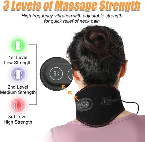 Portable Heating Pad for Neck with Massager, 3 Adjustable Temperatures & 4 Massage Modes for Pain Relief