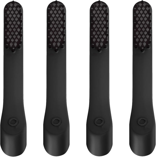 4-Pack Black Toothbrush Replacement Heads, Compatible with Quip Electric Brush Head Refill for Quip Black