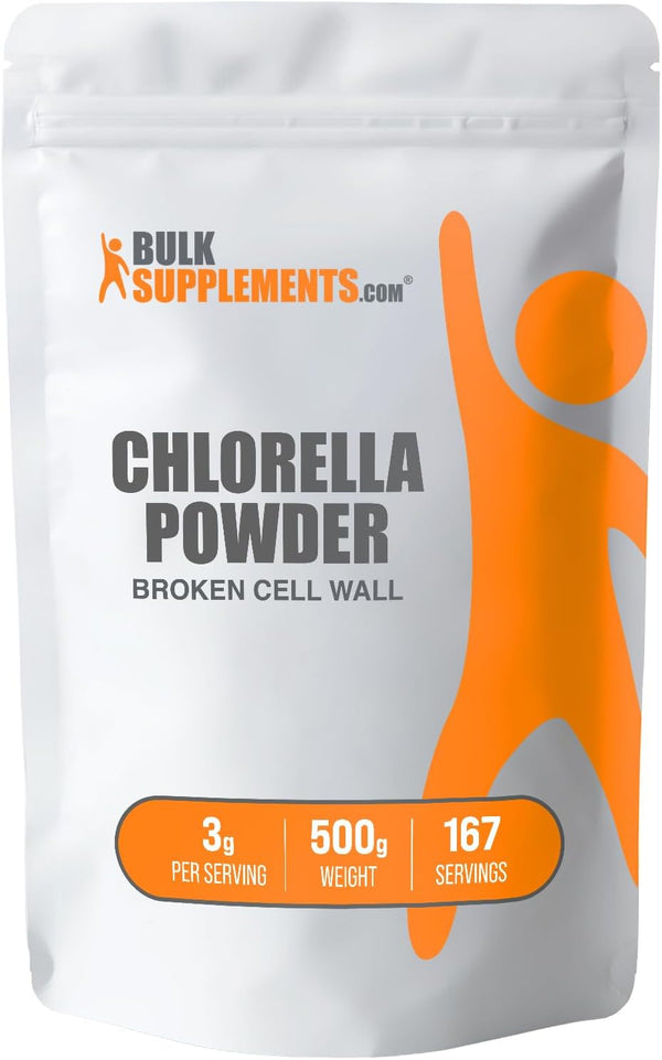 BulkSupplements.com Chlorella Powder - Green Superfood, Vegan & Gluten Free - 500g (1.1 lbs)