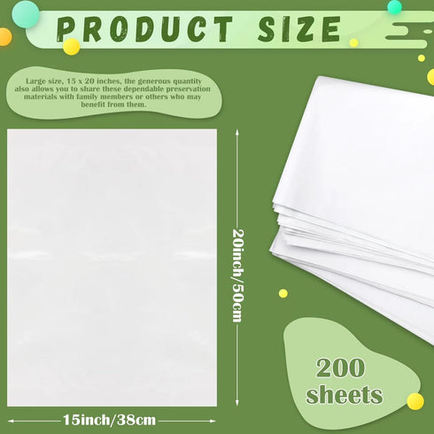 RYKOMO 500 Sheets 15 x 20 Inch White Acid-Free Tissue Paper for Storage, White Tissue Paper Acid Free Tissue Wrapping Paper for Gift Bags Packaging Textiles Clothing Preservation by RYKOMO