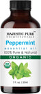Majestic Pure Peppermint Essential Oil, 100% Organic Oil for Aromatherapy, Skincare, Hair Care, Household Use