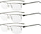 Eyekepper 3 Pairs Metal Half-rim Reading Glasses for Men Silver Frame +1.25