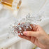 Unicra Silver Bride Wedding Hair Comb, Rhinestone Bridal Headpiece, Crystal Hair Accessories for Women and Girls