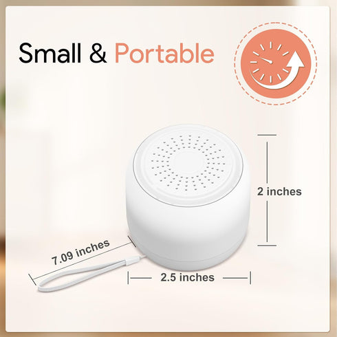 SPLENPAW 22 3 Portable & Mini Rechargeable White Noise Machine with Soothing Sounds Timer Options, Memory Function