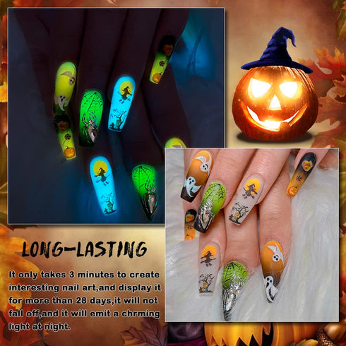 MIZHSE Mood Temperature Color Changing Nail Polish Set, Glow in the Dark Gel Polish, 8 Colors for Nail Art DIY