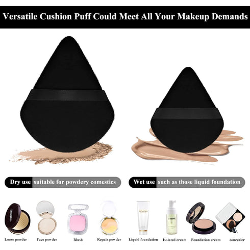Maitys 12 Pieces Powder Puff Triangle Face Makeup Cosmetic for Loose Powder, Washable Reusable Foundation Sponge
