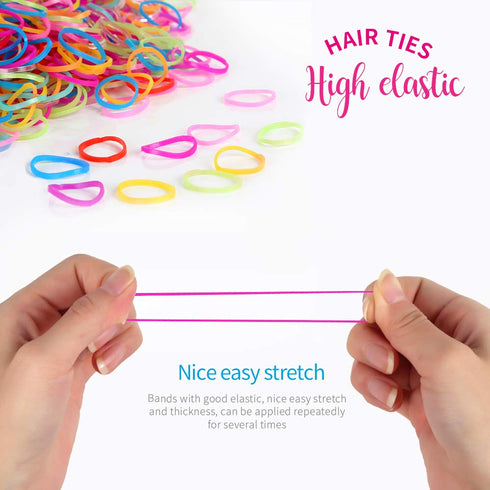 YGDZ 4000pcs Elastic Hair Bands, Clear & Colorful Hair Ties for Baby Kids Toddlers (2000pcs Clear + 2000pcs Colorful)