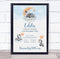 The Card Zoo New Baby Birth Details Christening Nursery Cute Zebras Keepsake Gift Print