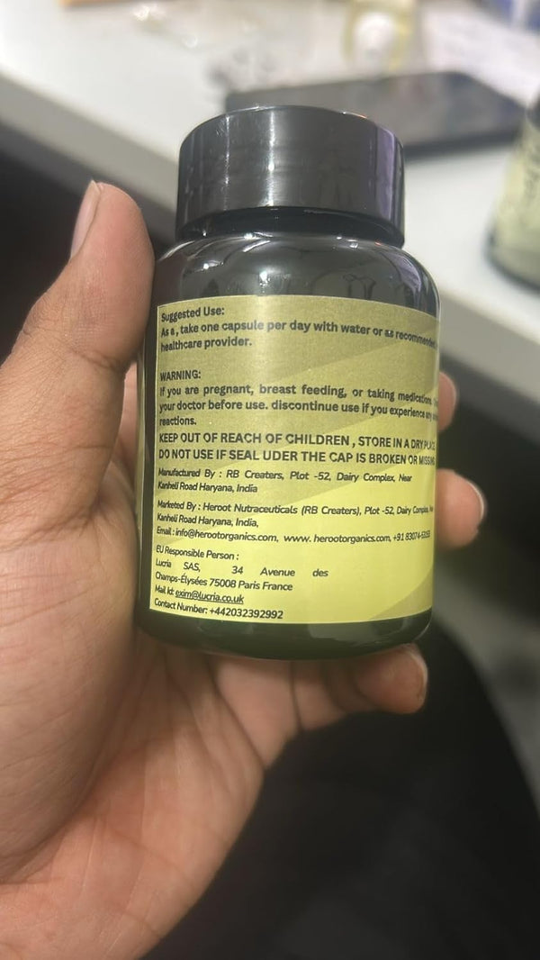 Heroot Organic Shatavari Root 500mg (Asparagus racemosus) Menstrual Cramp Relief, Menopause Support, and