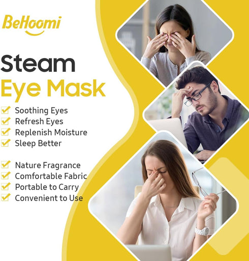 Steam Eye Mask, 10 Packs CHAMOMILE Heated Eye Mask, Self Heating Disposable SPA Warm Compress