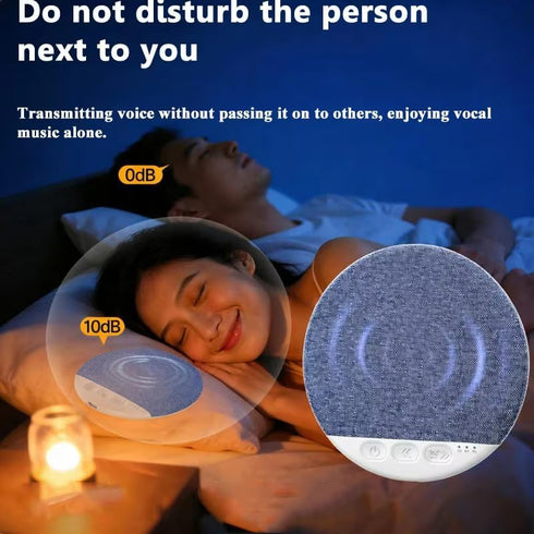 Under Pillow Speaker for Sleeping, Mini Bone Conduction Bluetooth Sleep Aid, Stereo Bass, Volume Control, TF Card