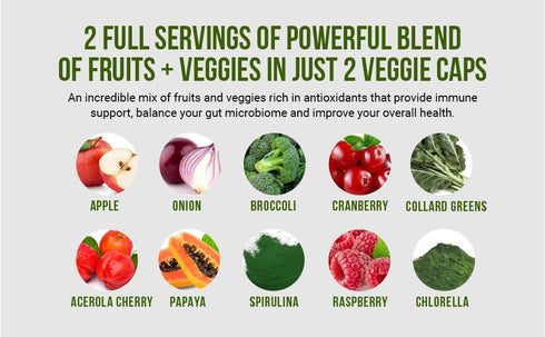 InnoSupps Full Spectrum Reds & Greens - 2 Servings of Fruits + Veggies, Spirulina, Chlorella, Antioxidants