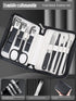 Men's Nail Grooming Kit, 9-Piece Manicure Set, Black Travel Nail Care Kit for Women, Clippers, Tweezers, Trimmers