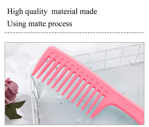 KONSLMS Wide Tooth Detangling Comb, Premium Durable Large Pink Comb for Curly, Long, and Wet Hair