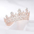 S SNUOY Rose Gold Crowns for Women - Full Round Crystal Queen Tiaras & Pageant Party Costume Headbands