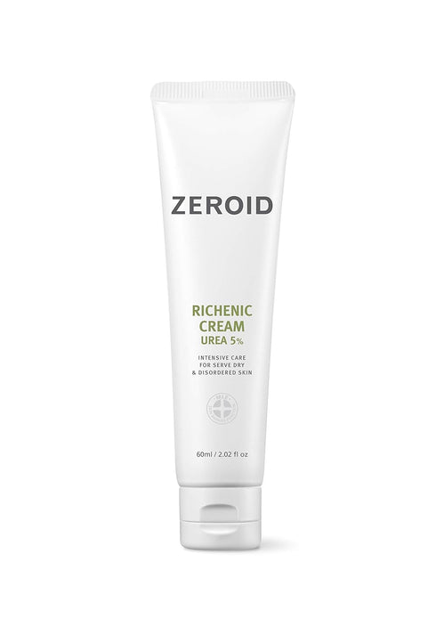ZEROID Richenic Cream with Urea 5% - Intensive Skin Care for Dry Skin, Korean Face Moisturizer, 2 fl oz
