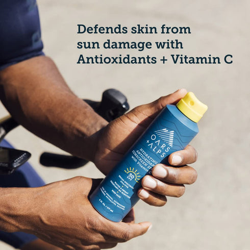 Oars + Alps Hydrating SPF 50 Sunscreen Spray, Naturally Derived Skin Care with Vitamin C, 6 Oz