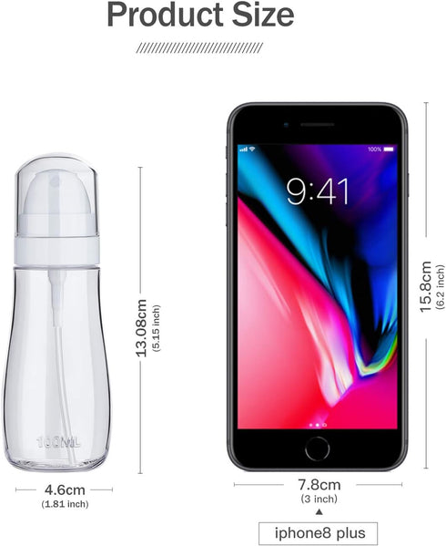 Small Spray Bottle with Fine Mist, 2 Pack 3.4oz/100ml Travel Spray Bottles for Hair, Face, Cleaning Solutions, Perfume,