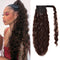 YEAME 22 Inch Long Corn Wave Ponytail Extension Clip in, Wavy Curly Heat Resistant Synthetic Hairpiece (Medium Brown #4)