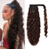 YEAME 22 Inch Long Corn Wave Ponytail Extension Clip in, Wavy Curly Heat Resistant Synthetic Hairpiece (Medium Brown #4)