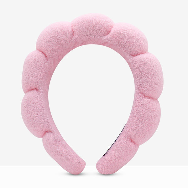 Pink Spa Headband for Washing Face, Soft Terry Cloth Makeup Headbands for Women