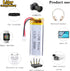 3.7V Lipo Battery 380mAh, Rechargeable Lithium Ion Polymer Battery 501646 with JST Connector