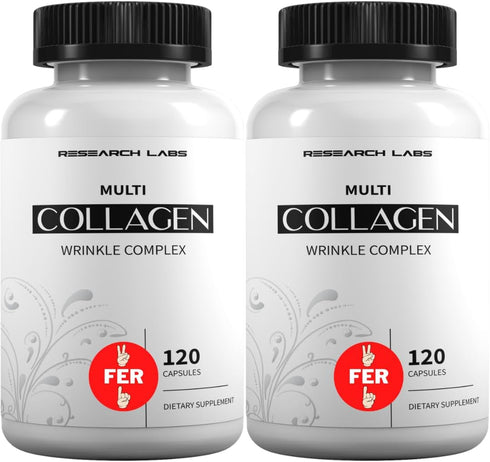 Research Labs 2 for 1 Promo - 240 Collagen Pills, 6000 mg Grass Fed Anti-aging Support for Skin, Joints, Hair & Nails