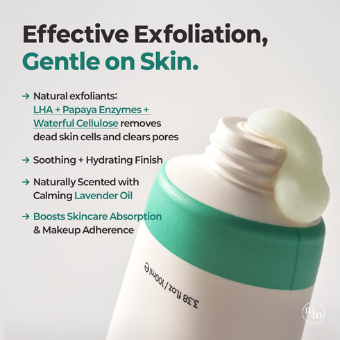 MOTHER MADE LHA Green Tea Exfoliating Aqua Peel Gel, Gentle Facial Exfoliant, Vegan Korean Skincare (100ml)