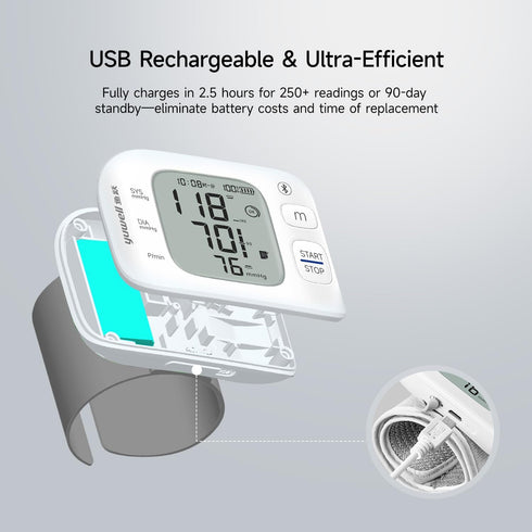 yuwell Smart Wrist Blood Pressure Monitor with Bluetooth | Medical Grade, BP Machine for Home Use | Ultra Light Weight