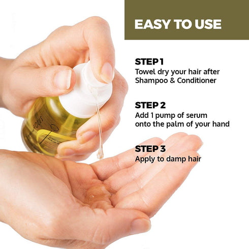Perfect Hair Coconut Oil Hair Serum - Natural Oil Infused with Olive Oil, Sweet Almond, and Keratin