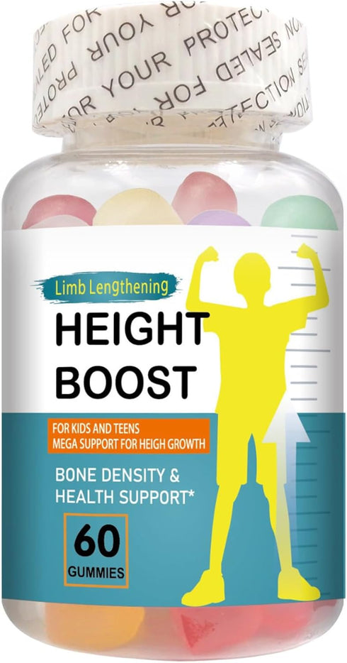 Height Boost Natural Height Growth Maximizer Gummies for Kids and Teens - K2, Calcium, Vitamin D3, and Collagen