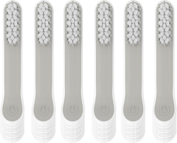 Toothbrush Replacement Heads for Quip Electric Toothbrush, 6 Pack, Soft Bristles, White
