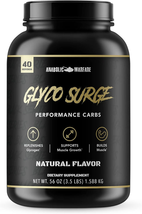 Anabolic Warfare Glyco Surge Glycogen Supplement, Natural Performance Carbs for Lean Muscle Growth, 40 Servings