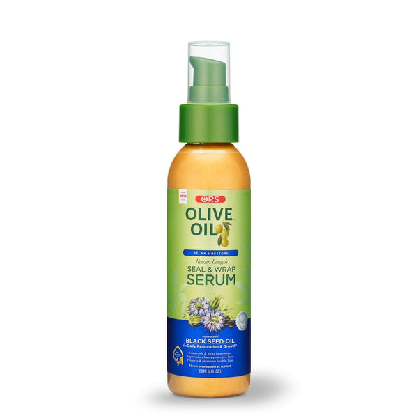 ORS Olive Oil Relax & Restore Serum, 4oz, Retain Length Seal & Wrap for Hair