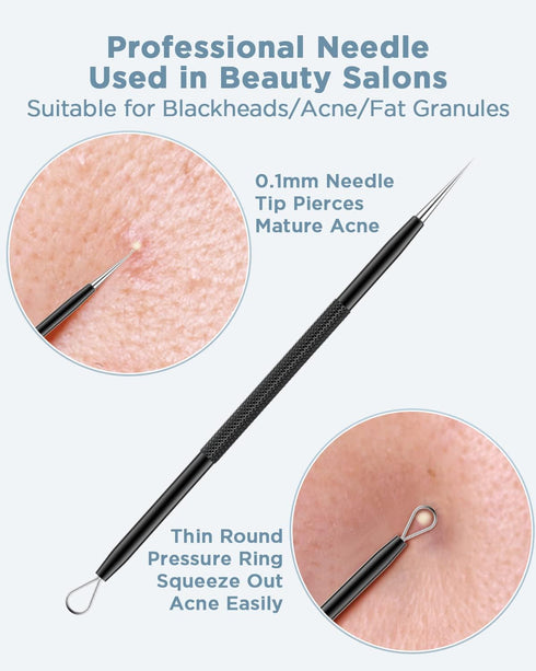 TAYTHI Blackhead Remover Tool Kit, Pimple Popper Extractor Tool for Face, Stainless Steel for Comedone, Zit, Acne,