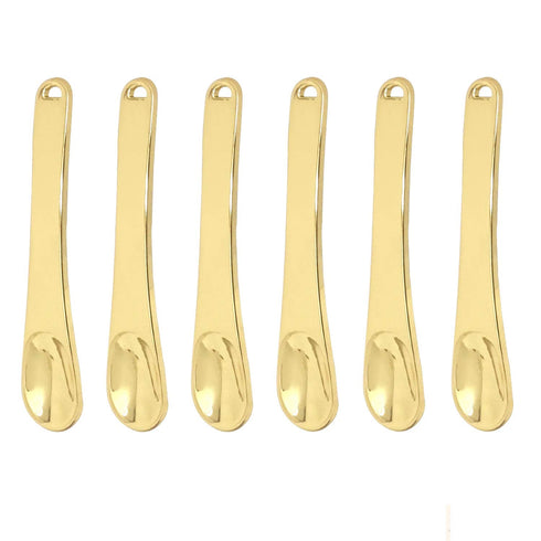 Honbay 6PCS Mini Zinc Alloy Makeup Spatula, Cosmetic Facial Cream Spoon for Mixing Makeup