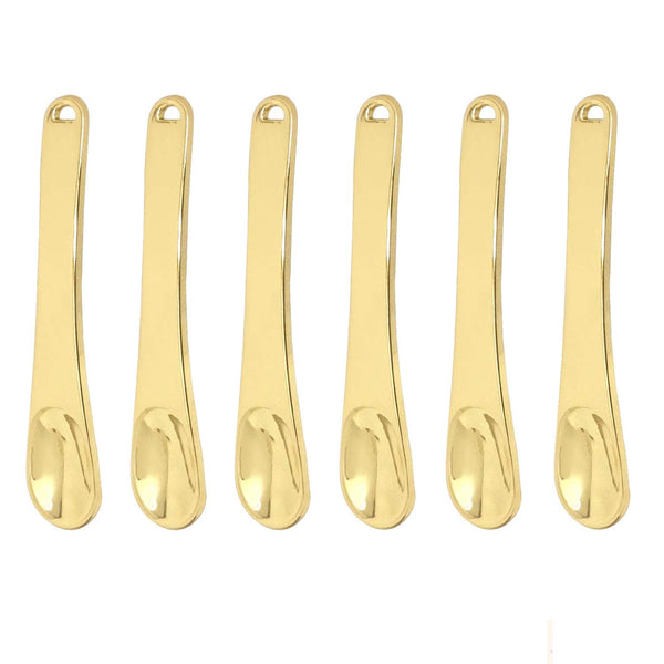 Honbay 6PCS Mini Zinc Alloy Makeup Spatula, Cosmetic Facial Cream Spoon for Mixing Makeup