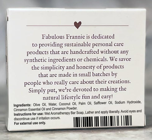 Fabulous Frannie Cinnamon Essential Oil Herbal Soap Gift Set - 4 Ounce (Pack of 2)