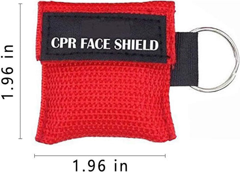 25pcs CPR Face Shield Mask Keychain, Pocket Mask for First Aid or CPR Training (Red-25)
