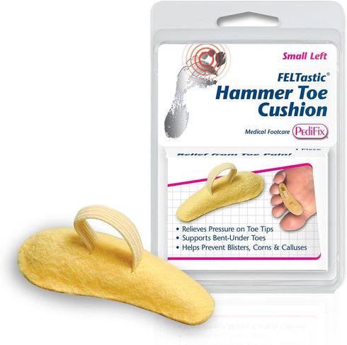 PediFix Felt Toe Crest Cushion with Loop Hammer Toe Support Pad for