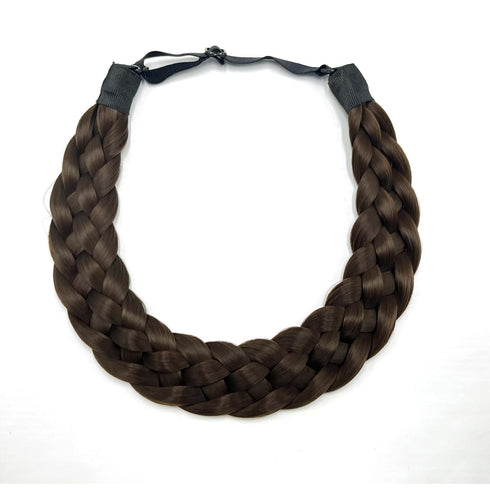 TOECWEGR 5 Strands Synthetic Hair Braided Headband Classic Chunky Wide Plaited Braids Multi Color Ladies Hair