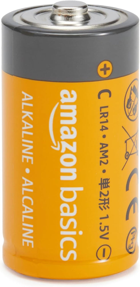 Amazon Basics 12-Pack C Cell Alkaline Batteries, 1.5 Volt, 5-Year Shelf Life