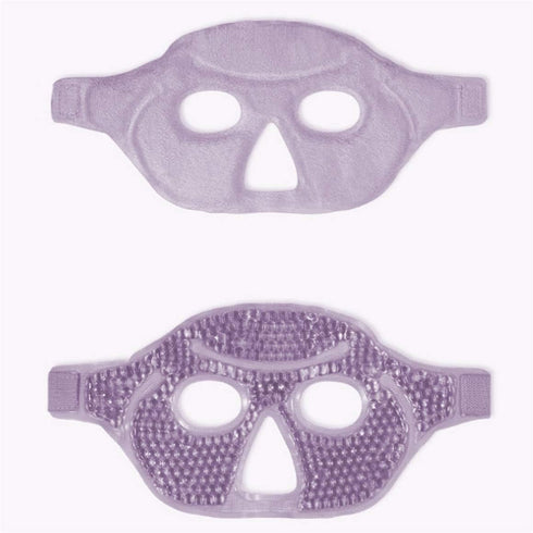Cooling Gel Facial Mask - 2 PCS Reusable Gel Bead Face Pad & Cold Compress for Puffy & Dry Eyes, Pink and Purple
