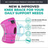 MODVEL Knee Brace with Side Stabilizers, Patella Gel Pads for Knee Pain, Injury Recovery, FSA/HSA Eligible (S/M Pink)