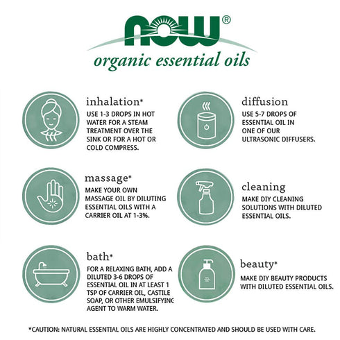Now Foods Rosemary Oil, Certified Organic, 1 fl oz (30 ml) Liquid
